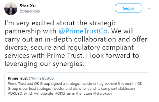 WeBitcoin: OKUSD: Grupo responsável pela OKEx pretende emitir a própria stablecoin em parceria com empresa americana