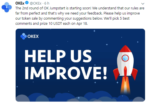 WeBitcoin: Após confusão, OKEx pede ajuda para melhorar plataforma de venda de tokens e anuncia premiação para melhores sugestões
