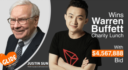WeBitcoin: CEO da TRON paga US$4 milhões para almoçar com Warren Buffet