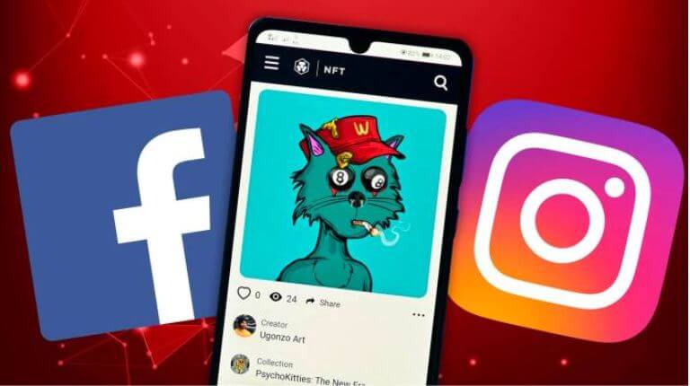 Criadores de conteúdo poderão exibir seus NFTs no Facebook e Instagram. Imagem: Mundo Conectado.