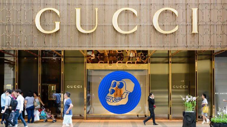 ApeCoin subiu 15% com a Gucci adotando o APE para pagamentos em lojas