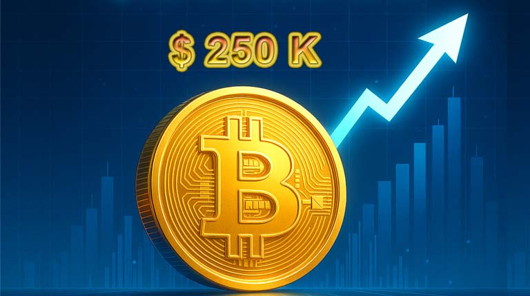 Bitcoin com potencial de alcançar um patamar entre US$ 200 mil a US$ 250 mil em 2025